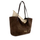 Shopping Bag Donna BRACCIALINI linea Ariel Suede in Camoscio Marrone Cioccolato