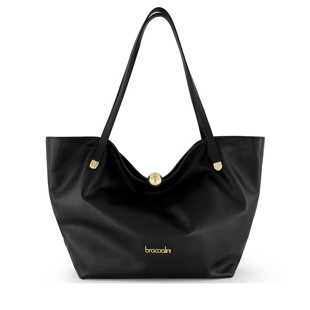 Shopping Bag Donna BRACCIALINI linea Ariel in Pelle Nera