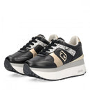 Sneakers Super Platform Donna LIU JO Maxi Wonder Plus 02 Bis in Pelle Traforata Nera