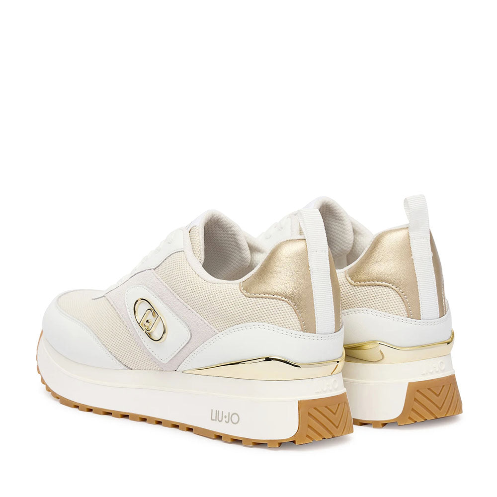 Sneakers Platform Donna LIU JO Maxi Wonder 97 Bis in Pelle e Canvas Bianco
