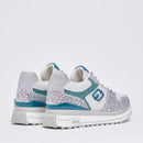 Sneakers Platform Donna LIU JO Maxi Wonder 98 in Glitter e Mesh Silver