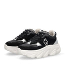 Sneakers Chuncky Donna LIU JO Steffy 01 in Suede e Nylon Nero con Inserti Metallizzati