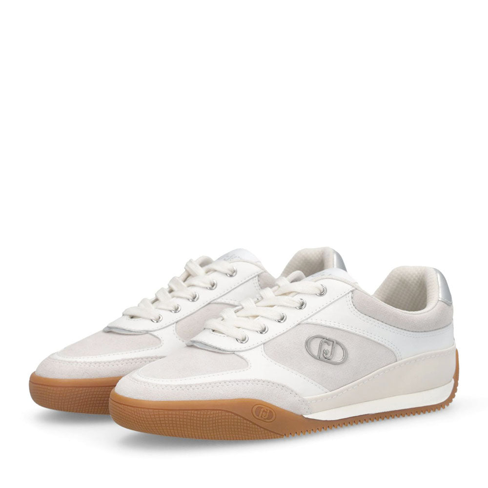 Sneakers Donna LIU JO Lewis 01 in Suede e Pelle Bianca