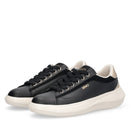 Sneakers Donna LIU JO Casper 01 in Pelle Nera con Inserto Laminato Oro