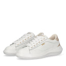 Sneakers Donna LIU JO Casper 01 in Pelle Bianca con Inserto Laminato Oro