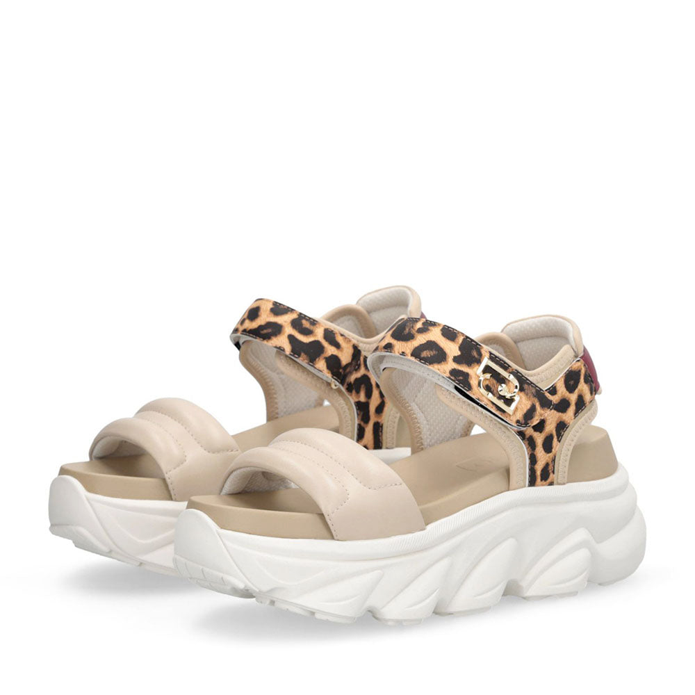 Sandali Chuncky Donna LIU JO Steffy Sandal 01 Beige e Inserto stampa Animalier