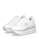 Sneakers Super Platform Donna LIU JO Maxi Wonder Plus 01 in Pelle Bianca e Inserti stampa Monogram