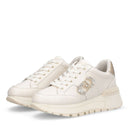 Sneakers Platform Donna LIU JO Amazing 25 in Pelle color Latte e Logo Gioiello