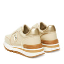 Sneakers Platform Donna LIU JO Amazing 25 in Pelle Beige e Inserti Laminati Oro
