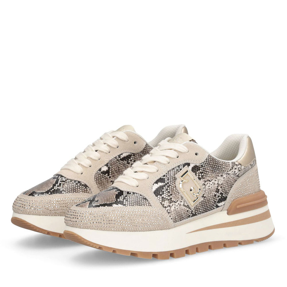 Sneakers Platform Donna LIU JO Amazing 25 in Suede e Inserti stampa Pitone