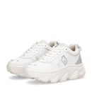 Scarpe Donna LIU JO Steffy 01 Sneakers Chuncky in Pelle Bianca con Inserto Glitter Argento