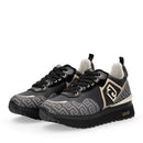 Sneakers Platform Donna LIU JO Maxi Wonder 01 stampa Saffiano con Logo Monogram Nero