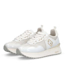 Women's White Mesh Platform Sneakers LIU JO Maxi Wonder 01 with Glitter