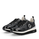 Women's Black Mesh Platform Sneakers LIU JO Maxi Wonder 01 with Glitter