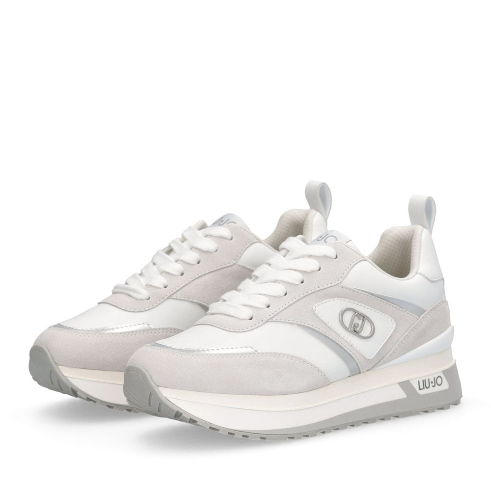 Sneakers Platform Donna LIU JO Maxi Wonder 97 in Pelle e Suede Bianco
