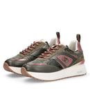 Sneakers Platform Donna LIU JO Maxi Wonder 97 in Pelle e Tessuto Effeto Velluto Verde Muschio