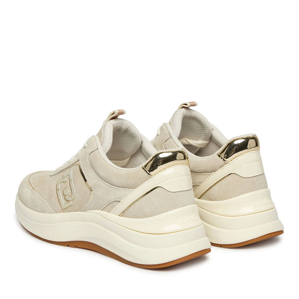 Sneakers Donna LIU JO Stardust 01 in Suede e Vernice color Latte