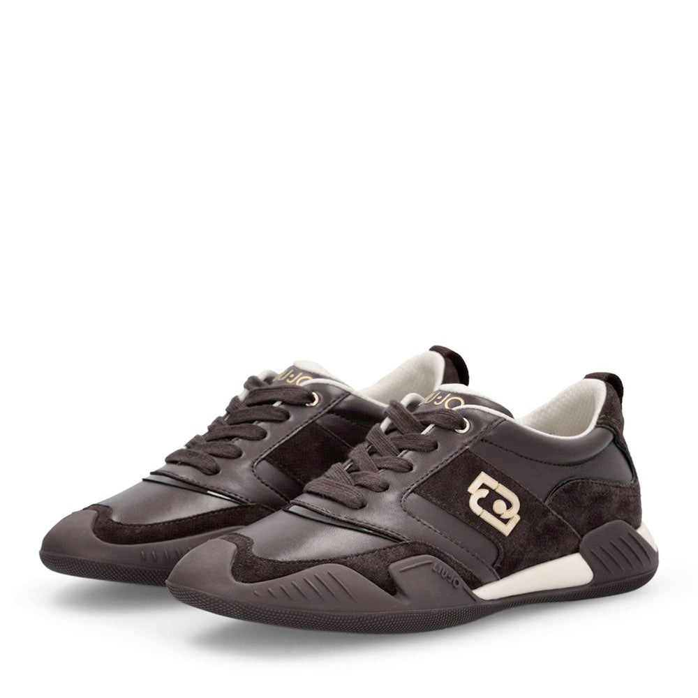 Sneakers Donna LIU JO Blossom 02 in Pelle e Suede color Moka