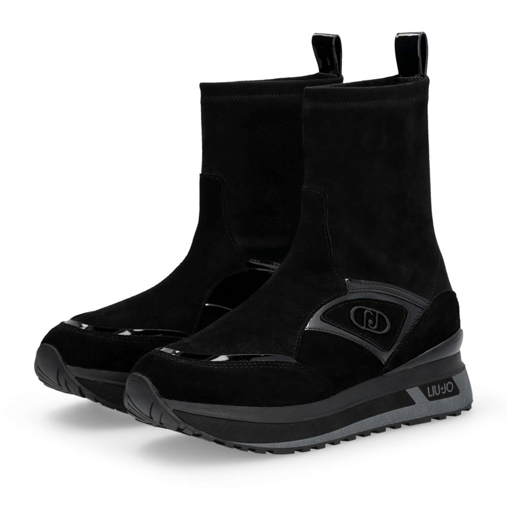 Sneakers Boots Donna LIU JO Maxi Wonder 104 in Suede Nero