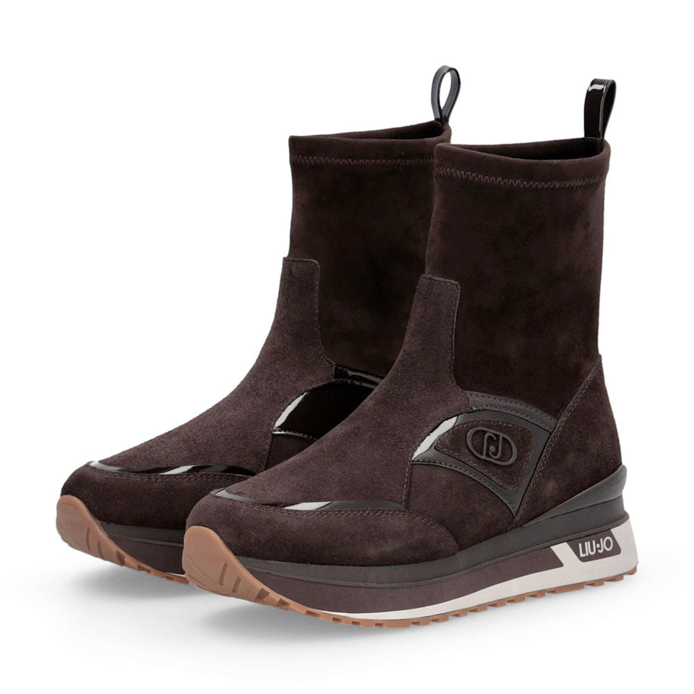 Sneakers Boots Donna LIU JO Maxi Wonder 104 in Suede color Moka