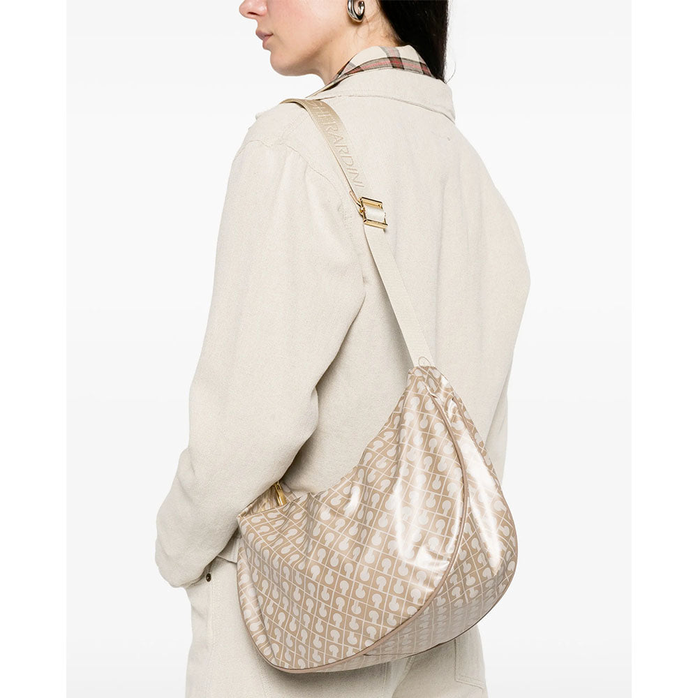 Borsa Donna Mezzaluna GHERARDINI in Tessuto Softy colore Creta