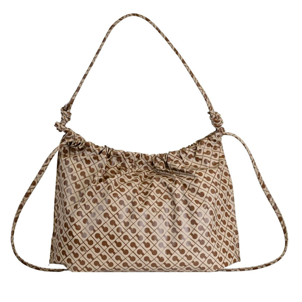 Hobo Bag Donna GHERARDINI in Tessuto Softy colore Tabacco - Burro
