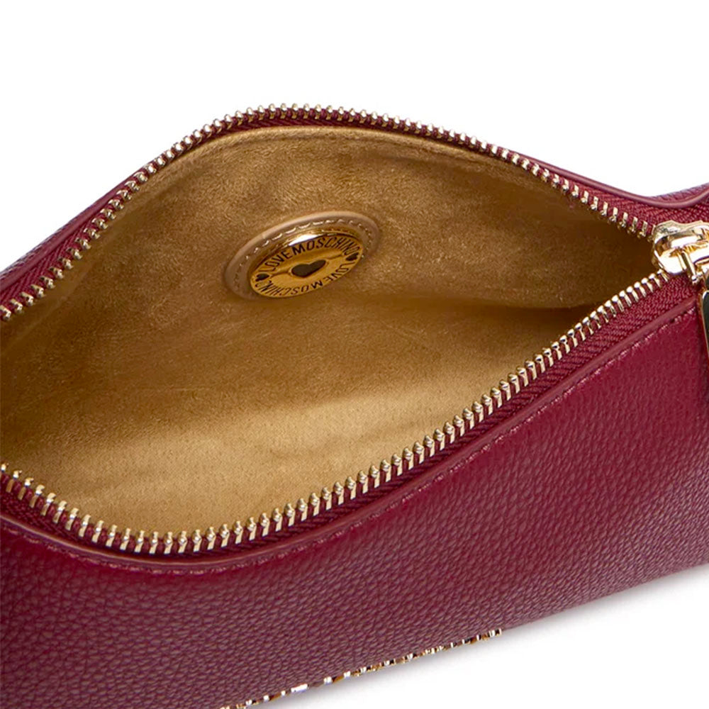 Borsa Sottospalla Donna LOVE MOSCHINO linea Jewel Rosso Vino