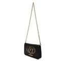 Damen-Clutch mit Umhängeriemen LOVE MOSCHINO in Schwarz mit Maxi-Logo