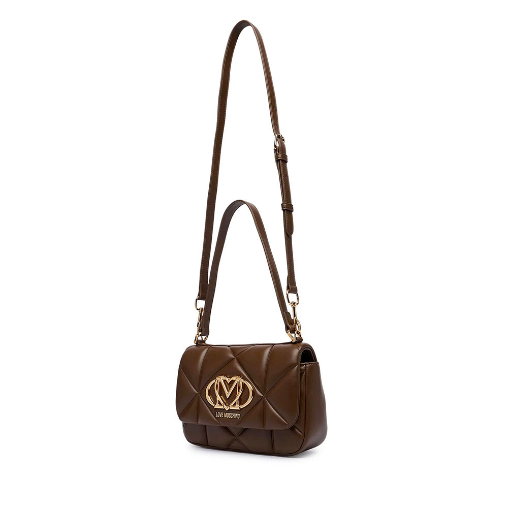 Borsa Donna Sottospalla LOVE MOSCHINO linea Embossed Marrone