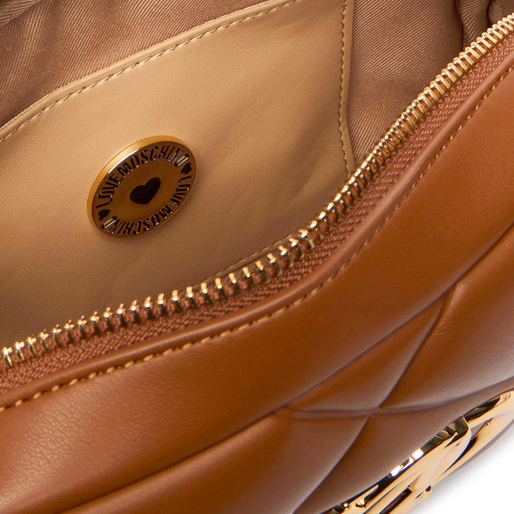 Camera Case Trapuntata LOVE MOSCHINO linea Embossed color Cuoio