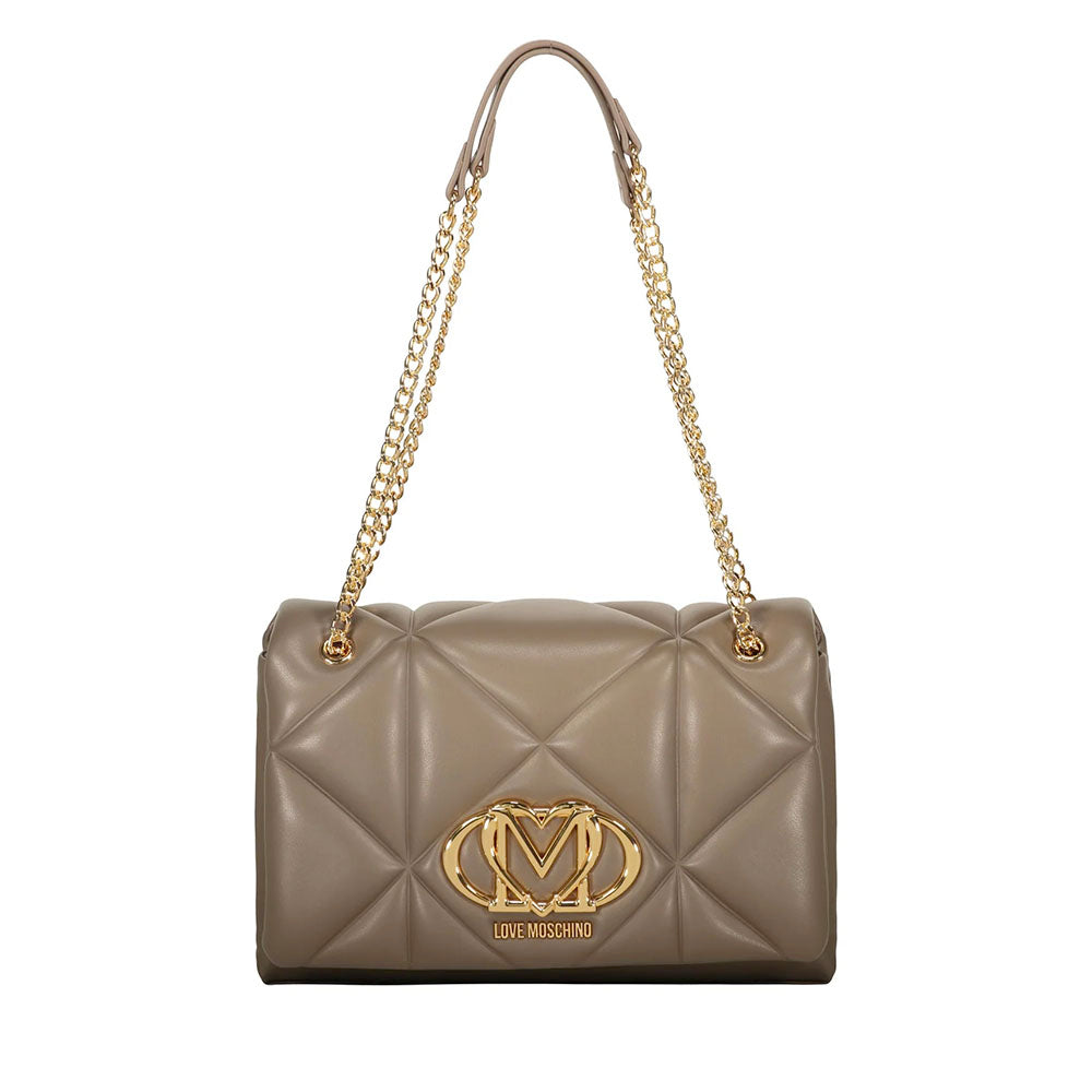 Borsa a Spalla e a Tracolla Trapuntata LOVE MOSCHINO linea Embossed Taupe