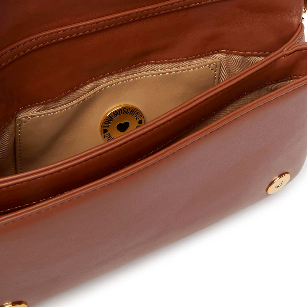 Clutch Trapuntata con Tracolla LOVE MOSCHINO linea Embossed color Noce