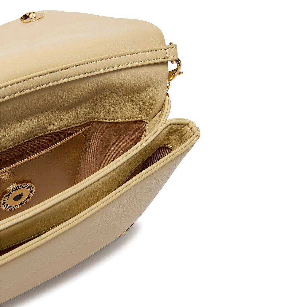Clutch Trapuntata con Tracolla LOVE MOSCHINO linea Embossed color Burro