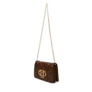 Clutch Trapuntata con Tracolla LOVE MOSCHINO linea Embossed Marrone