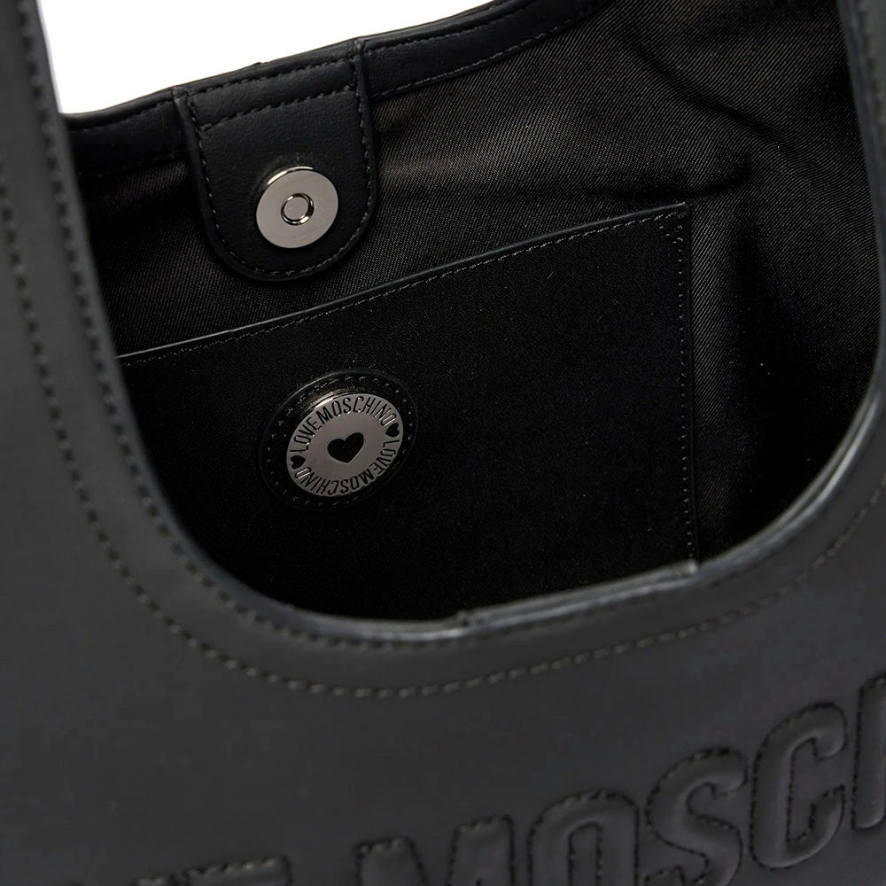 Hobo Bag Donna LOVE MOSCHINO in Ecopelle Nera