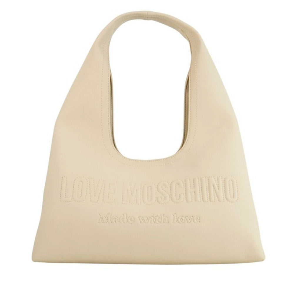 Hobo Bag Donna LOVE MOSCHINO in Ecopelle Avorio