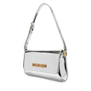 Borsa Piatta a Spalla LOVE MOSCHINO linea Lettering Logo Mirror Argento