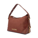 Borsa Donna Hobo Media LOVE MOSCHINO linea Signature Zip in Velour color Cuoio