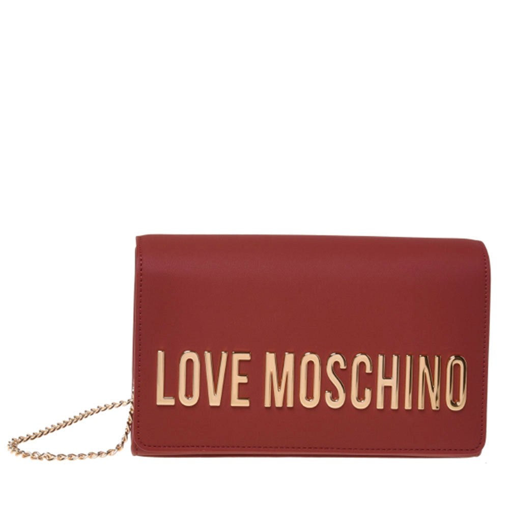 Clutch Donna con Tracolla LOVE MOSCHINO linea Smart Daily Bag Lettering Logo color Ruggine