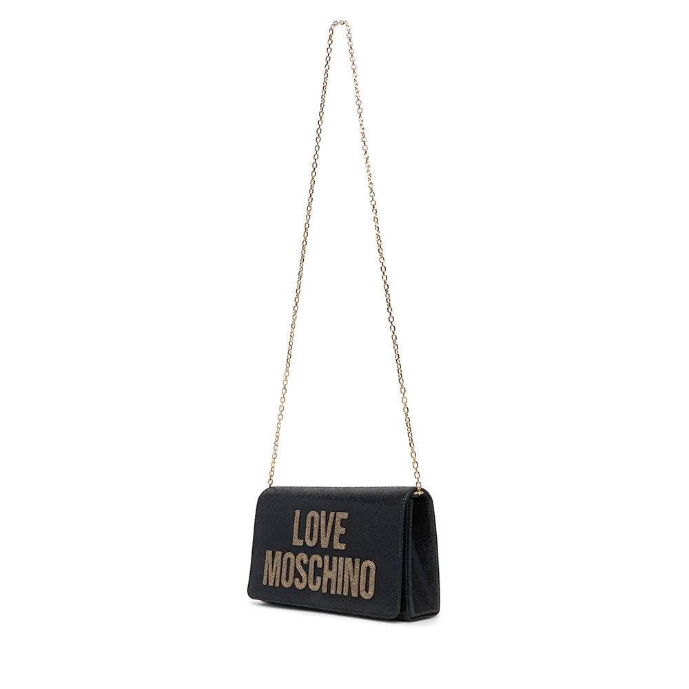 Damen-Clutch mit Umhängeriemen LOVE MOSCHINO Modell Smart Daily Soft in Schwarz