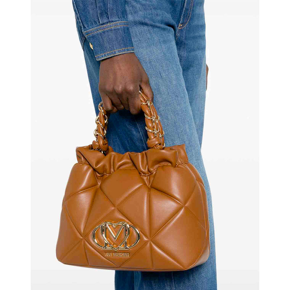 Borsa Donna Secchiello Small LOVE MOSCHINO linea Embossed Trapuntata color Burro