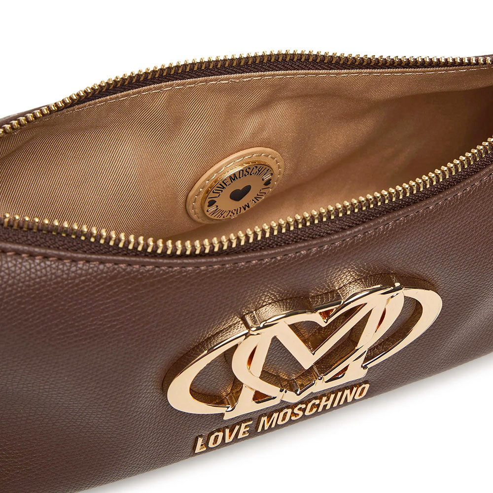 Borsa Sottospalla Donna LOVE MOSCHINO in Ecopelle Marrone Cioccolato