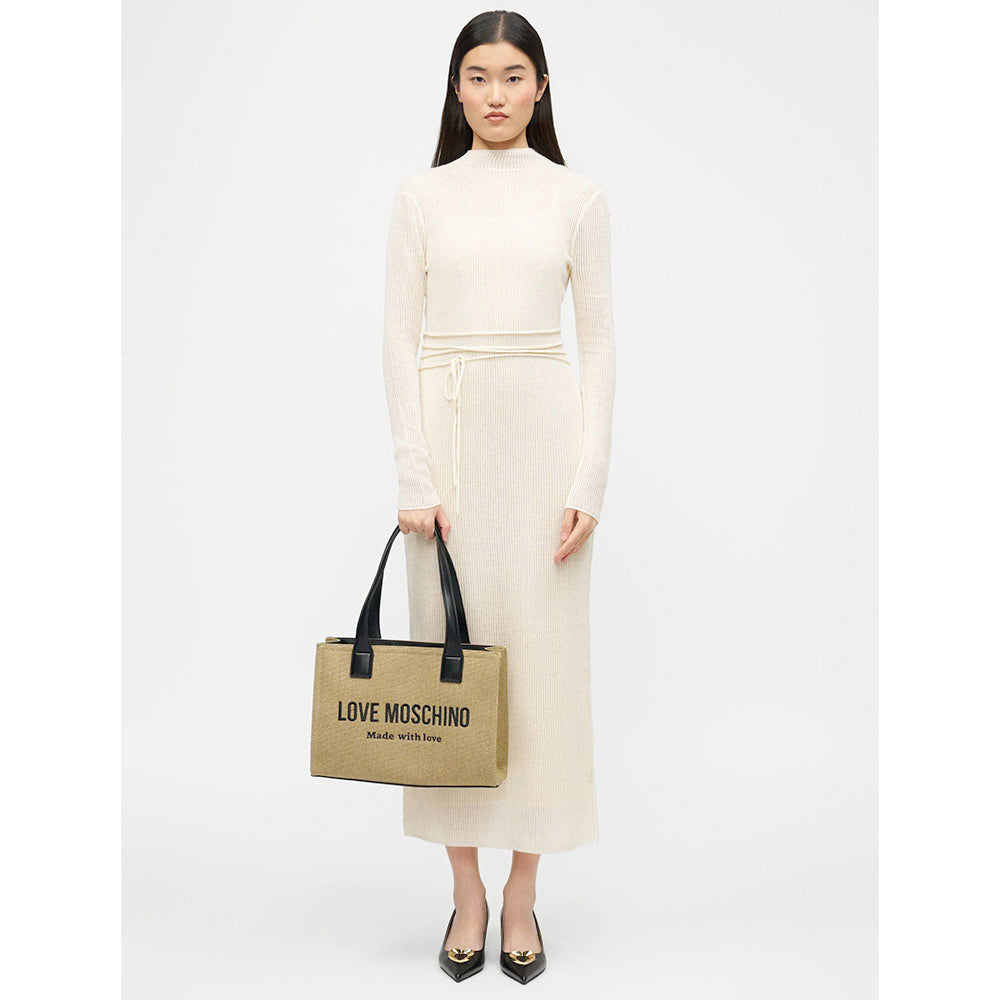 Shopping Bag Donna LOVE MOSCHINO in Canvas color Oro