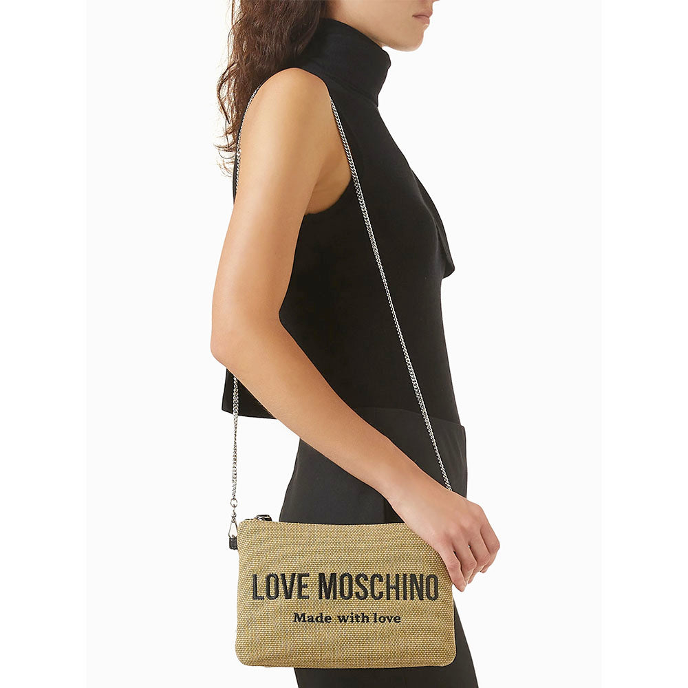Pochette Donna LOVE MOSCHINO in Canvas color Oro