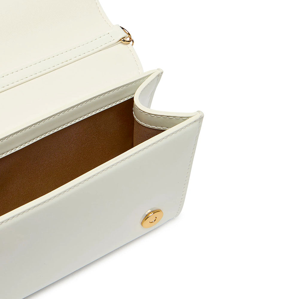 Clutch con Tracolla LOVE MOSCHINO in Vernice Bianca