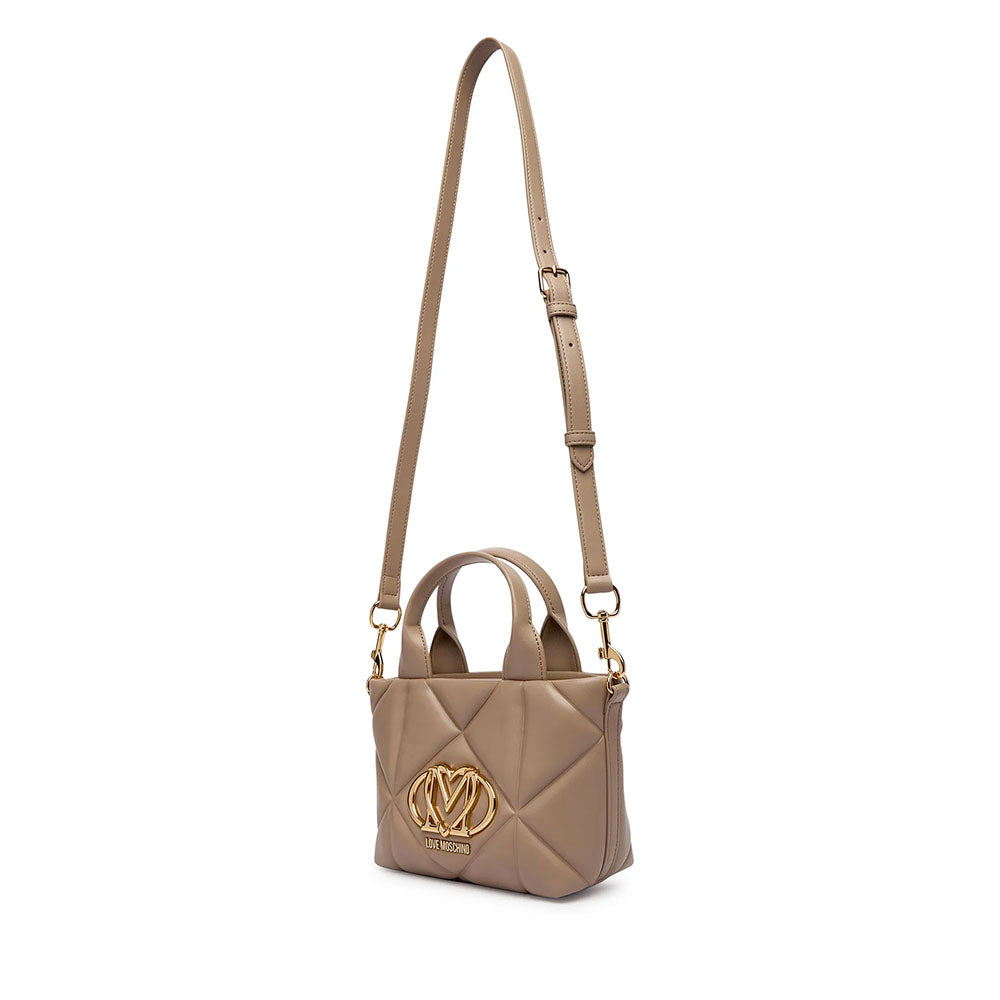 Mini Borsa Donna a Mano LOVE MOSCHINO linea Embossed color Sabbia
