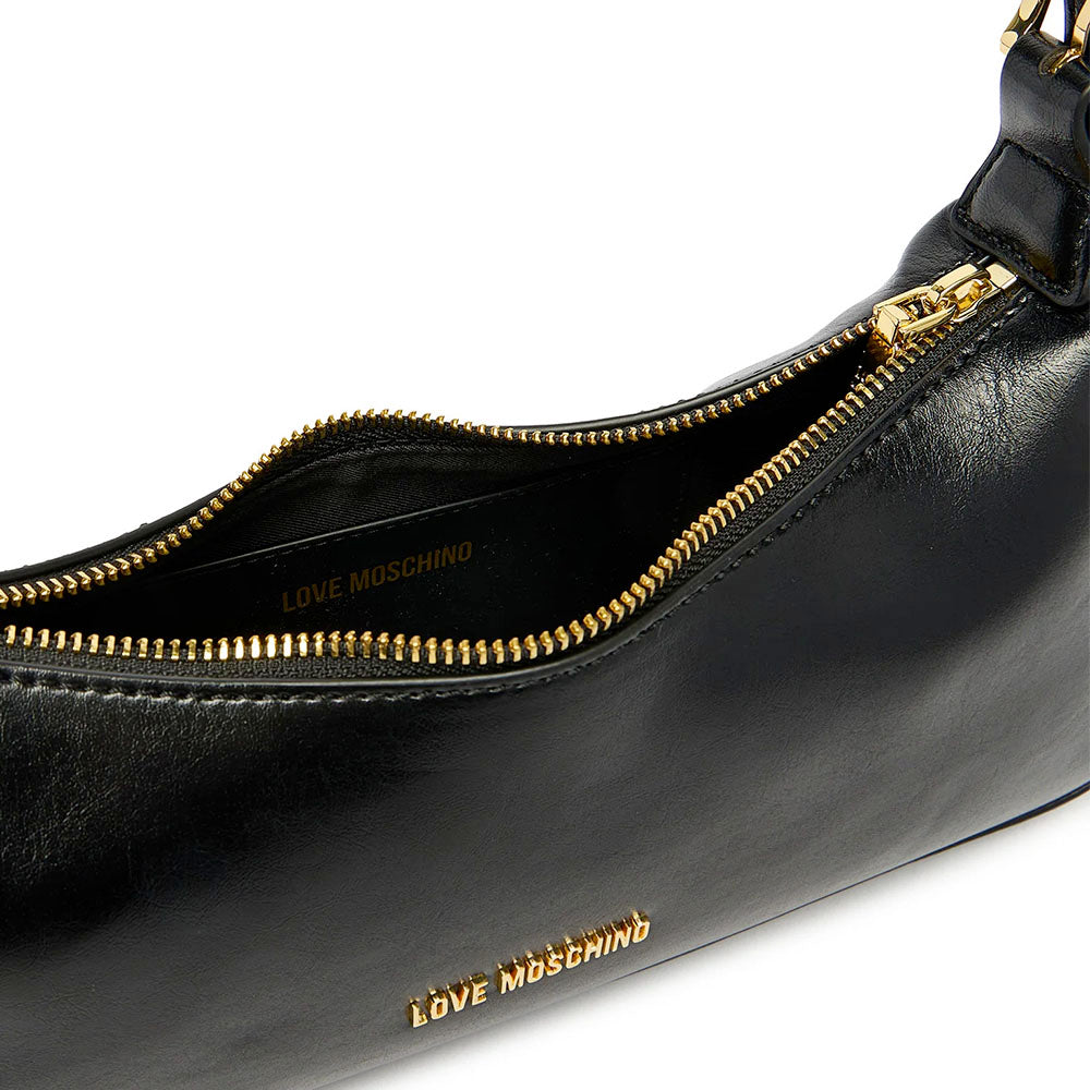 Borsa Donna a Spalla LOVE MOSCHINO in Ecopelle Soft Nero e Oro