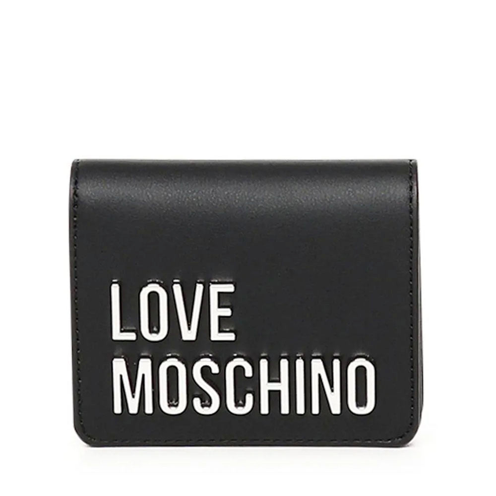 Kleine Damen-Geldbörse LOVE MOSCHINO Modell Bold Love in Schwarz und Nickel