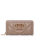 Portafoglio Trapuntato Zip Around LOVE MOSCHINO linea Embossed color Sabbia