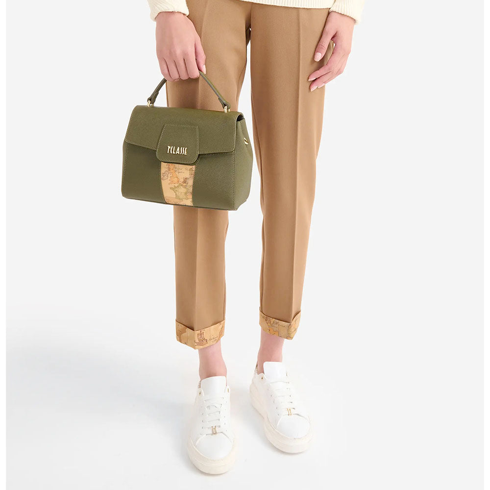 Borsa Donna a Mano con Pattina 1A Classe Alviero Martini linea Windy City Verde Muschio LD29